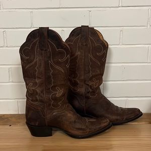 JB Dillon Genuine Leather Brown Cowboy Boots